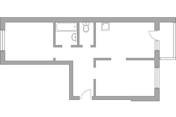 Двухкомнатная квартира 53 м²